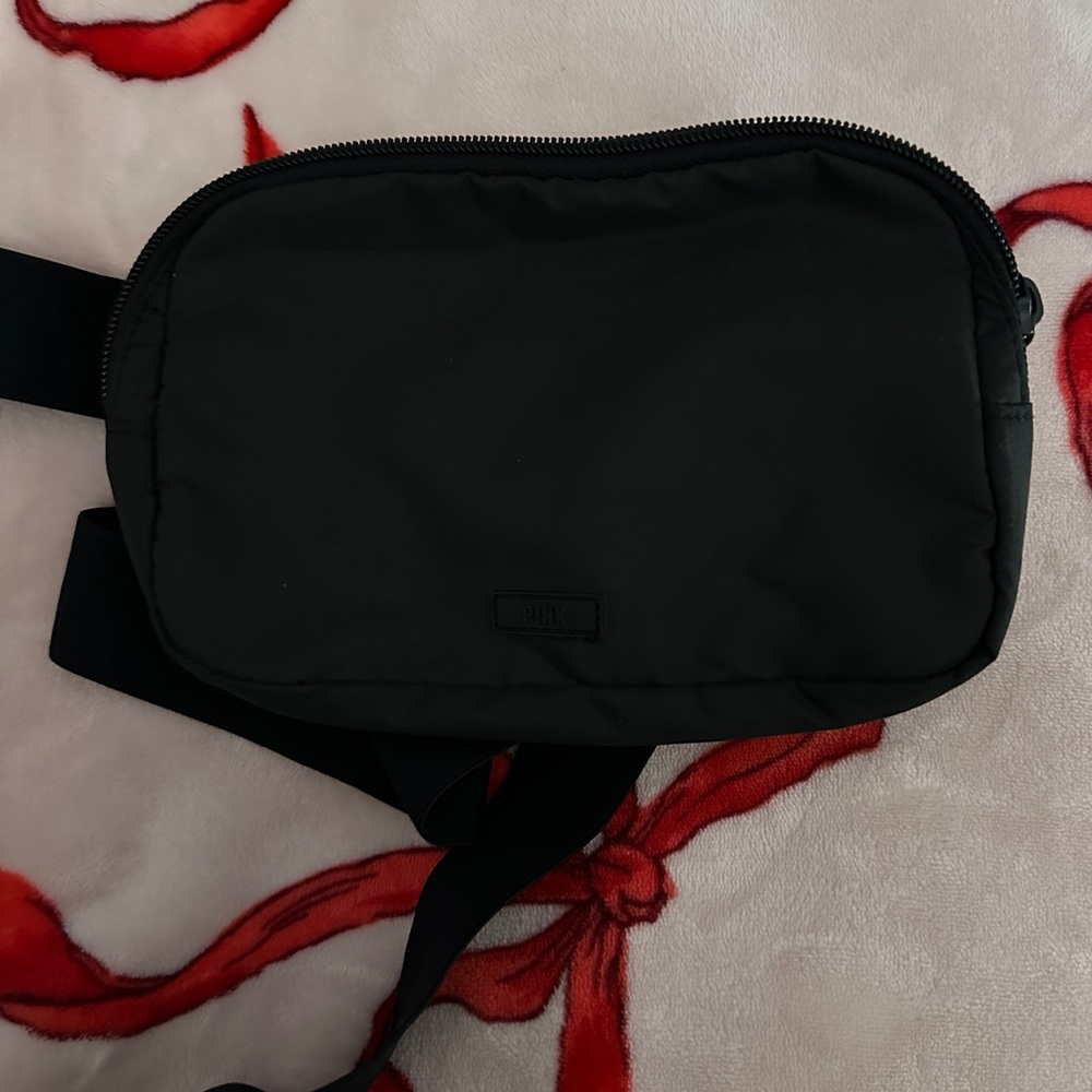 PINK Victoria's Secret Black Belt Bag with Durable Fabric